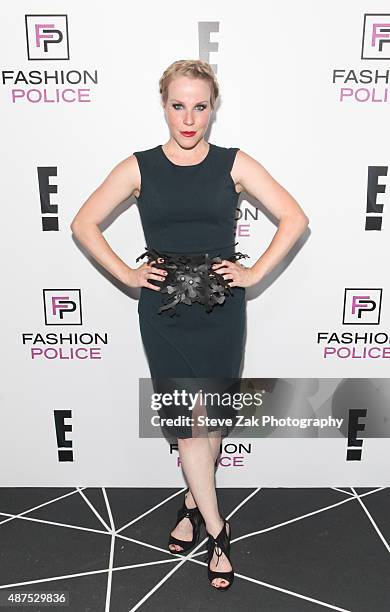 Emma Myles attends E!'s 2016 Spring NYFW Kick Off Party at The Standard, High Line, Biergarten & Garden on September 9, 2015 in New York City.