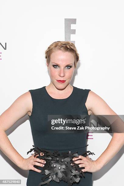 Emma Myles attends E!'s 2016 Spring NYFW Kick Off Party at The Standard, High Line, Biergarten & Garden on September 9, 2015 in New York City.