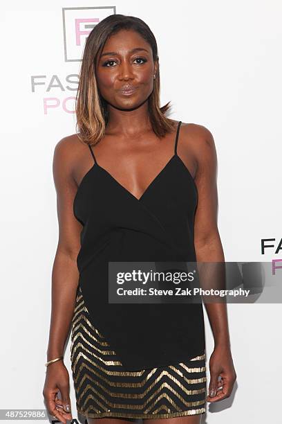 Patina Miller attends E!'s 2016 Spring NYFW Kick Off Party at The Standard, High Line, Biergarten & Garden on September 9, 2015 in New York City.