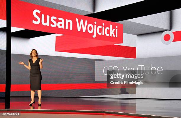 Of YouTube Susan Wojcicki speaks on stage at Google presents YouTube Brandcast event at The Theater at Madison Square Garden on April 30, 2014 in New...