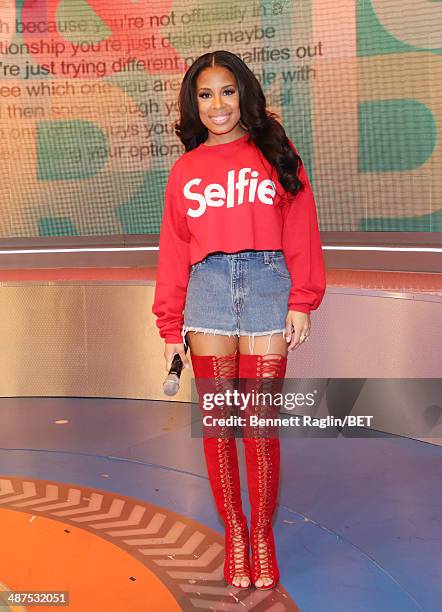 Park host Keshia Chante attends 106 & Park at BET studio on April 30, 2014 in New York City.