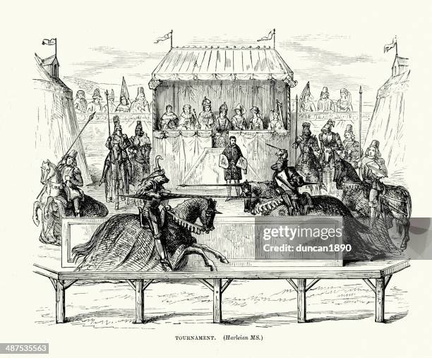 mittelalter-turnier - ritterturnier stock-grafiken, -clipart, -cartoons und -symbole