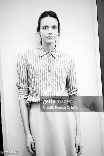 Stacy Martin attends a photocall for 'Taj Mahal' during the 72nd Venice Film Festival at Palazzo del Casino on September 10, 2015 in Venice, Italy.