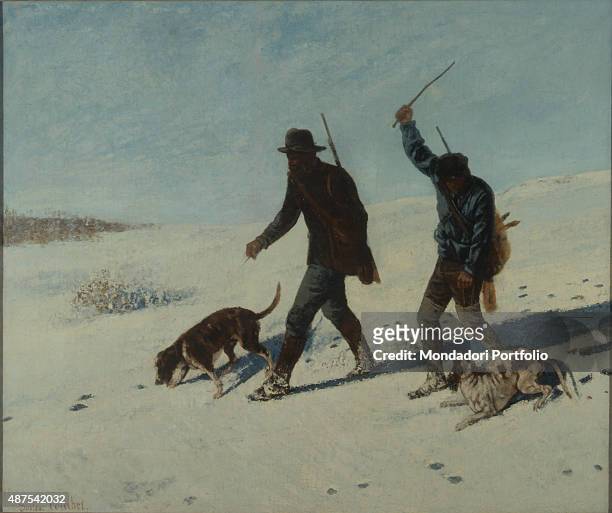 Poachers in the Snow , by Gustave Courbet 19th Century, oil on canvas, 102 x 122 cm Italy, Lazio, Rome, National Gallery of Modern and Contemporary...