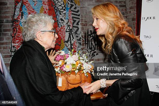 Sylvia Weinstock and Pauline Brown attend Jason Binn and DuJour Magazine's surprise birthday party for Pauline Brown, Chairman of LVMH for North...
