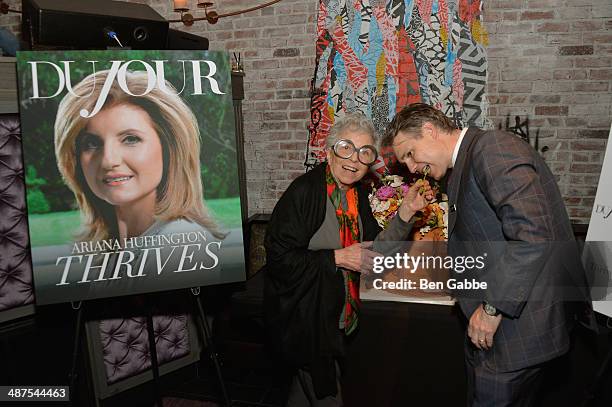 Cake designer Sylvia Weinstock and Jason Binn attend DuJour Magazine's Jason Binn along with Lisa And James Cohen celebration of Arianna Huffington's...