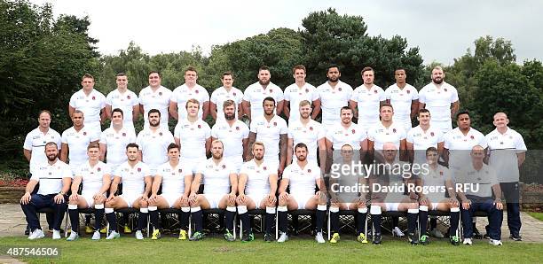 The England playing Squad and coaches for the 2015 Rugby World Cup Tom Youngs, Leicester Tigers, George Ford of Bath Rugby, Jamie George of Saracens,...
