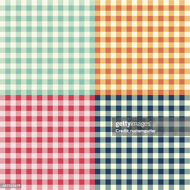 plaid pattern - linen texture background stock illustrations