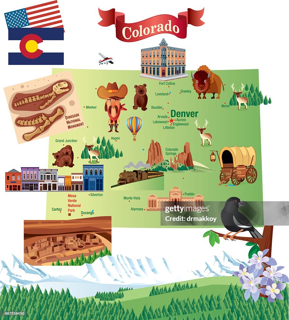 Cartoon Map of Colorado