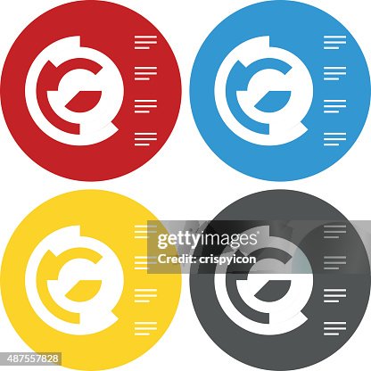 Coxcomb Chart icon on circle buttons. Coxcomb Chart icon on circle buttons.