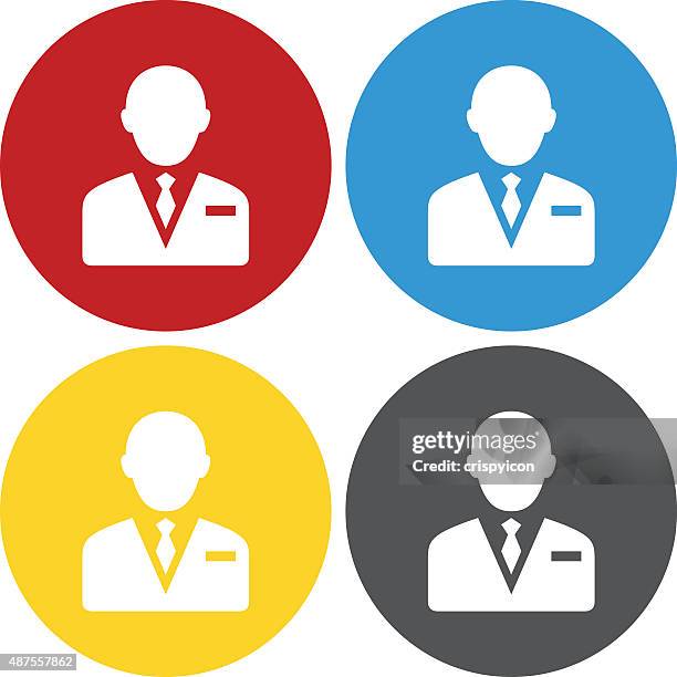 businessman icon on circle buttons. - librarian stock illustrations