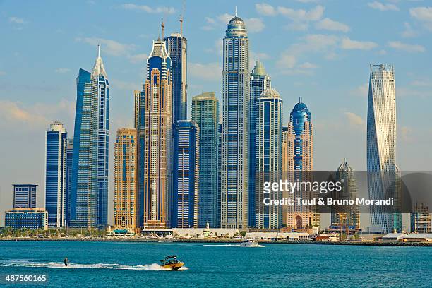 united arab emirates, dubai, marina dubai - dubai skyline daytime stock pictures, royalty-free photos & images