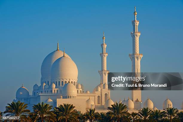 abu dhabi, sheikh zayed grand mosque - moschee stock-fotos und bilder