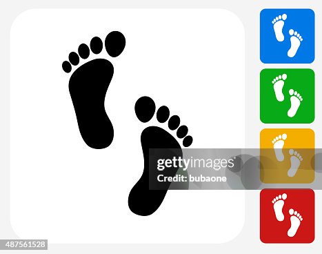 De pisadas iconos planos de diseño gráfico De pisadas iconos planos de diseño gráfico