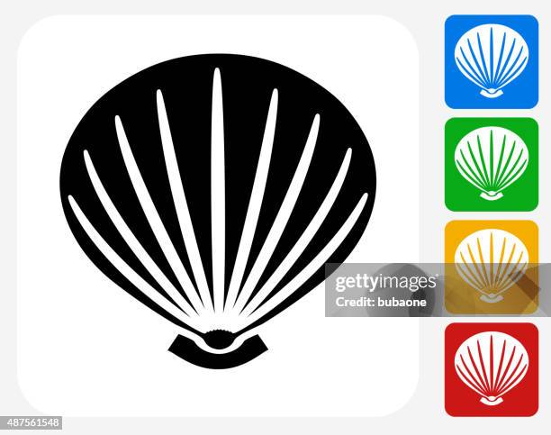 sea shell icon flat graphic design - shells isolated stock illustrations