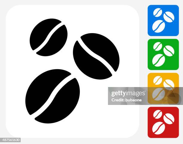 coffee beans icon flat graphic design - beans isolated stock illustrations