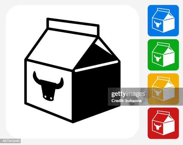 milk carton icon flat graphic design - milk carton stock illustrations