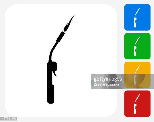 blacksmith blowtorch icon flat graphic design - foundry stock illustrations