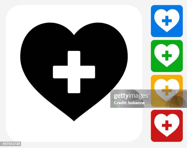 heart icon flat graphic design - crossed stock illustrations