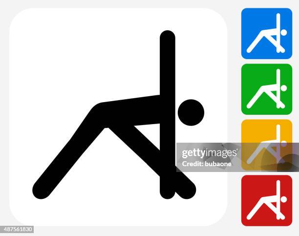 yoga stretch icon flat graphic design - touch toes stock illustrations