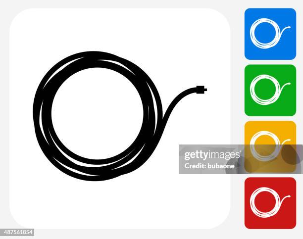 cable icon flat graphic design - cable stock illustrations