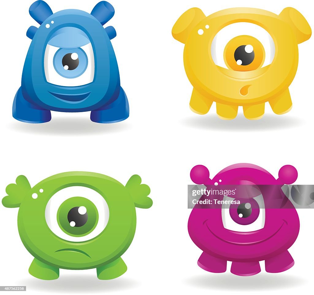 Adorables Dibujos Animados Monstruos Sobre Fondo Blanco Ilustración de stock - Getty Images Adorables Dibujos Animados Monstruos Sobre Fondo Blanco Ilustración de stock - Getty Images