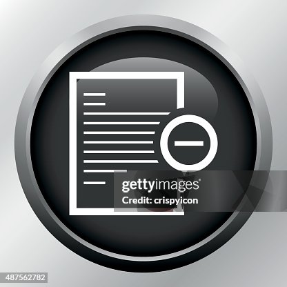 Document icon on a round button. Document icon on a round button.