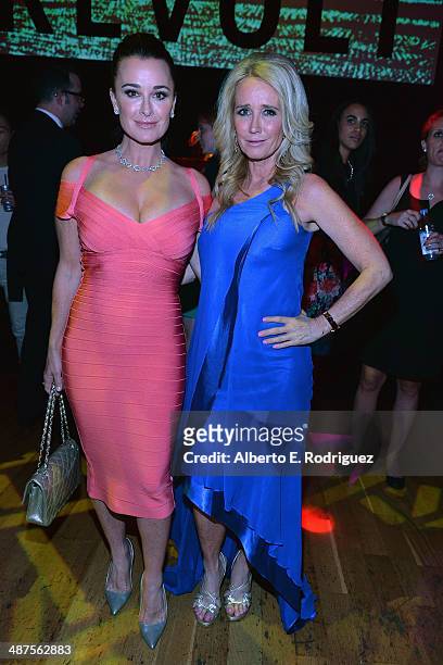 Personalities Kyle Richards and Kim Richards attend REVOLT and The National Cable and Telecommunications Association's Celebration of Cable at...