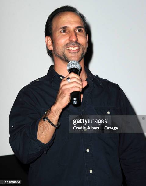 Director/actor Oscar Torre arrives for the screening of "Pretty Rosebud" held at Laemmle NoHo 7 on April 30, 2014 in North Hollywood, California.