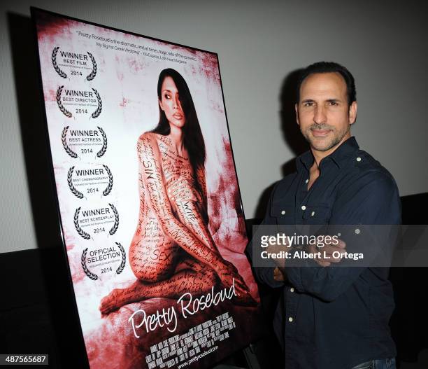 Director/actor Oscar Torre arrives for the screening of "Pretty Rosebud" held at Laemmle NoHo 7 on April 30, 2014 in North Hollywood, California.