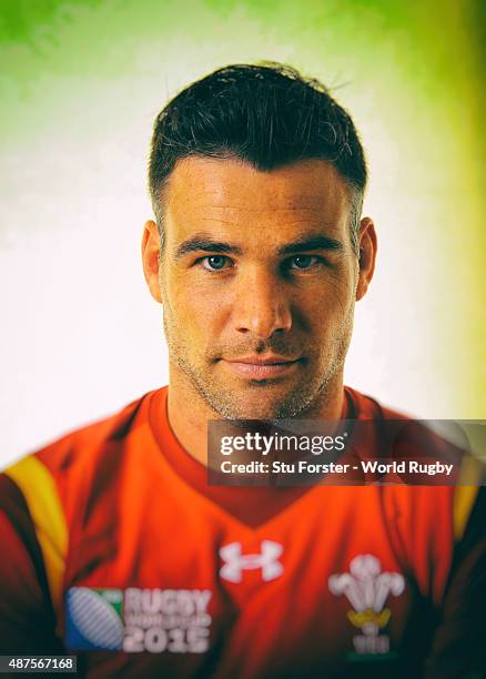 Mike Phillips of Wales poses for a portrait during the Wales Rugby World Cup 2015 squad photo call on September 9, 2015 in Cardiff, Wales.