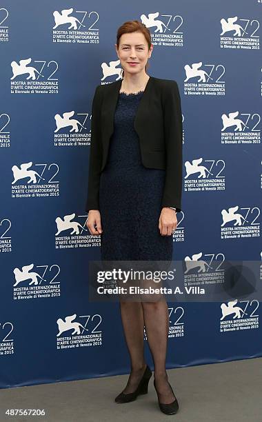 Actress Gina McKee attends a photocall for 'Taj Mahal' during the 72nd Venice Film Festival at Palazzo del Casino on September 10, 2015 in Venice,...