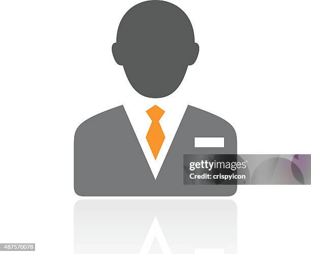 businessman icon on a white background. - librarian stock illustrations
