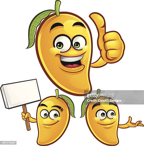 mango cartoon set c - mango vector stock illustrations