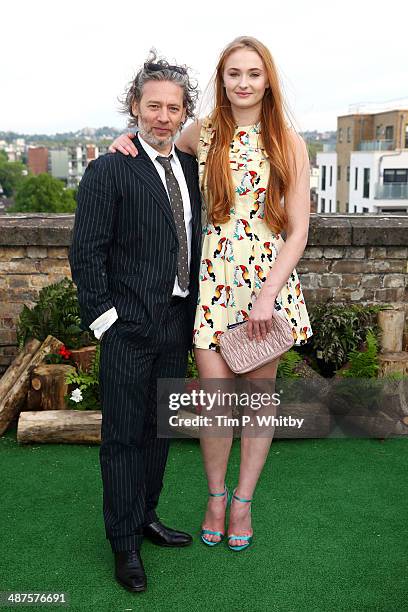 Dexter Fletcher and Sophie Turner attend the launch night of the Rooftop Film Club presented by British Airways at The Bussey Building on April 30,...