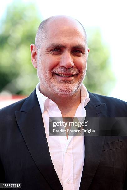 Producer Guillermo Arriaga attends a premiere for 'From Afar' during the 72nd Venice Film Festival at Sala Grande on September 10, 2015 in Venice,...