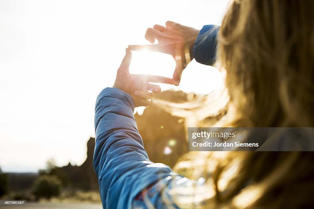 Framing the sunset.