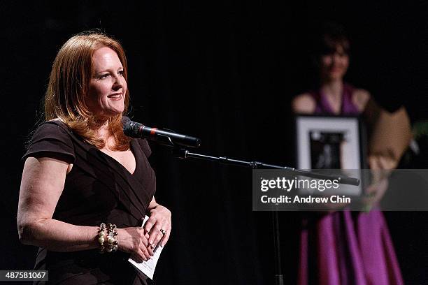 Executive Director Shauna Hardy Mishaw wins Woman Of The Year Award at the Women In Film Spotlight Awards on April 30, 2014 in Vancouver, Canada.