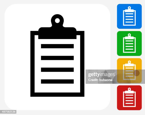 clip board icon flat graphic design - copy paste stock illustrations