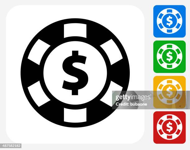 poker chip icon flat graphic design - token stock illustrations