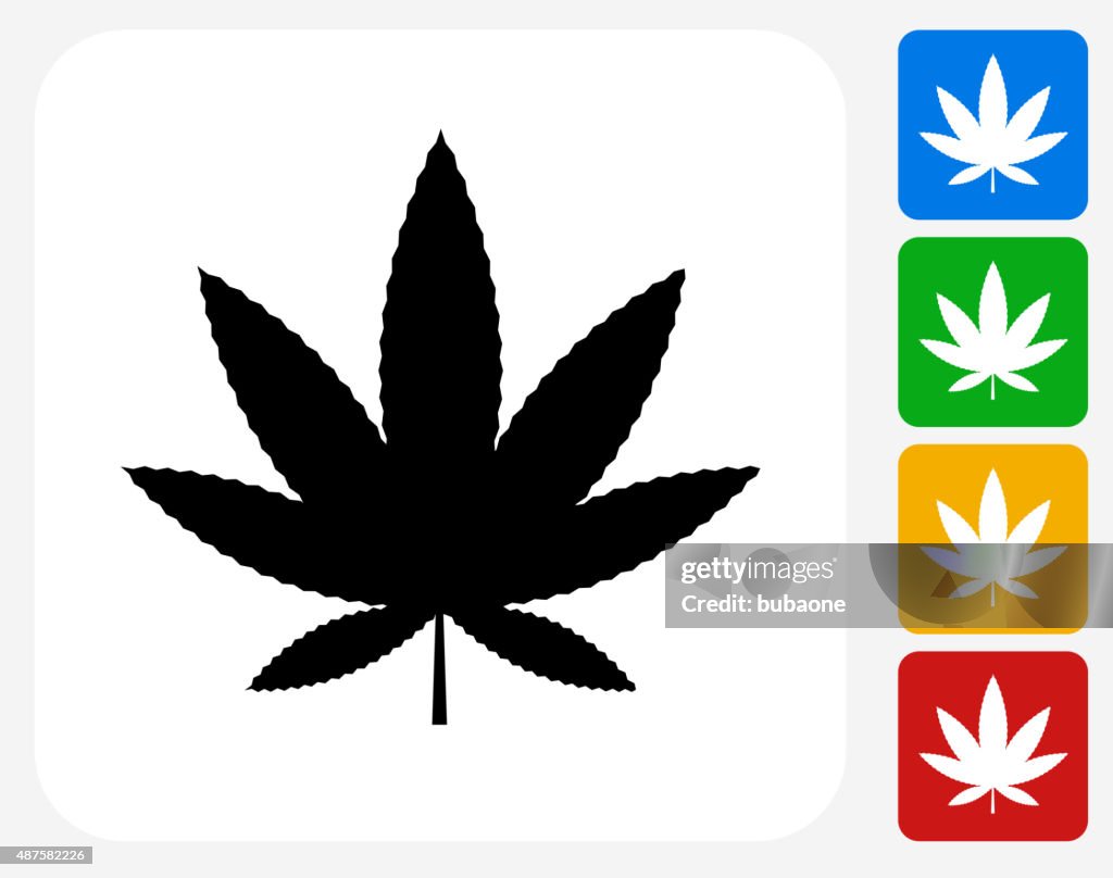 Marijuana Icon Flat Graphic Design