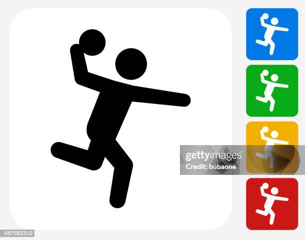 stockillustraties, clipart, cartoons en iconen met dodgeball icon flat graphic design - playing dodgeball
