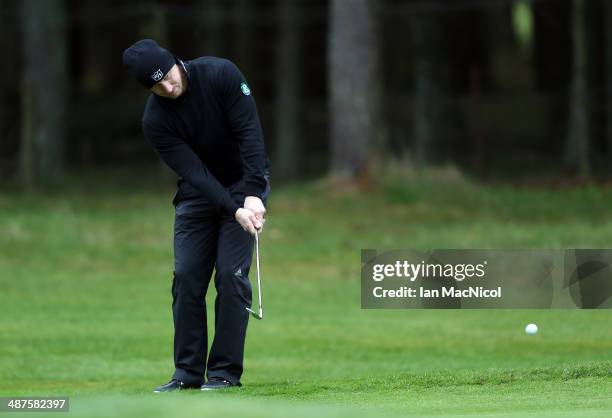 Gary MacFarlane of Clober Golf Club plays a shot during the Glenmuir PGA Professional Championships - Scottish at Blairgowrie Golf Course on May 01,...