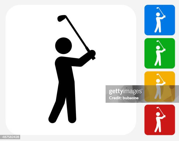 golf icon flat graphic design - golf icon stock illustrations