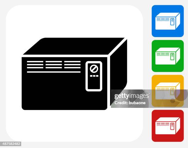 air conditioner icon flat graphic design - ventilator machine stock illustrations