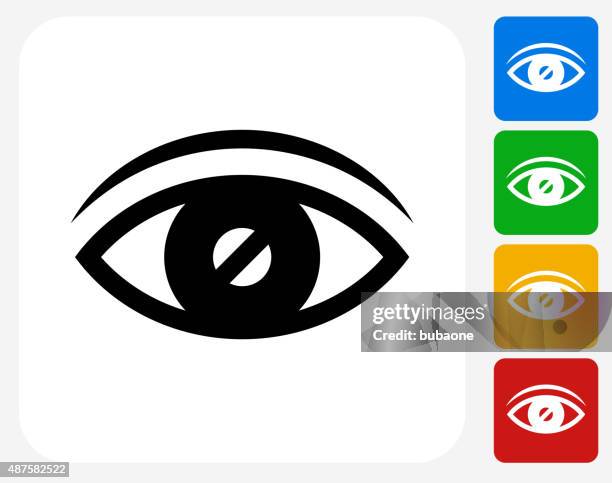 vision icon flat graphic design - blind white background stock illustrations