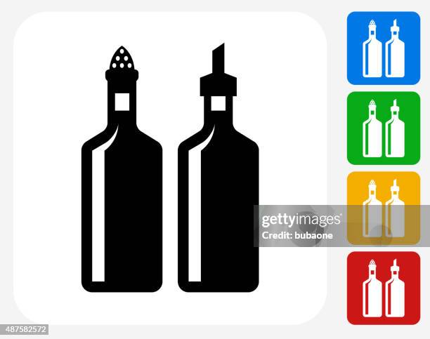 illustrazioni stock, clip art, cartoni animati e icone di tendenza di olio e aceto icona piatto di design grafico - aceto