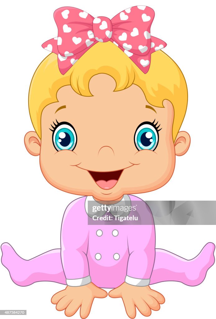 Cartoon Happy Baby Girl High-Res Vector Graphic - Getty Images