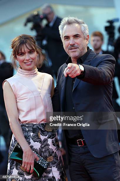 Sheherazade Goldsmith and Alfonso Cuaron attend a premiere for 'Remember' during the 72nd Venice Film Festival at Sala Grande on September 10, 2015...
