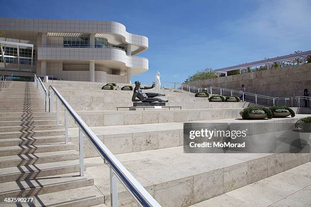 entrance to getty centre, los angeles - getty center stock pictures, royalty-free photos & images